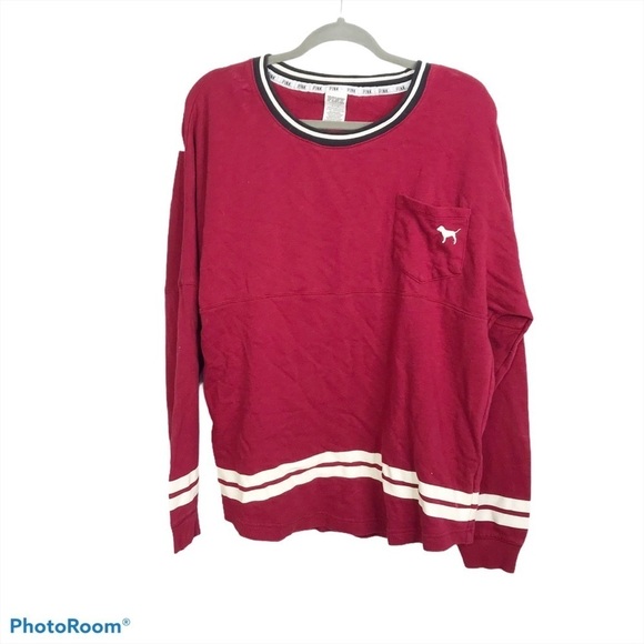 Victoria's Secret Pink red pocket long sleeve - Picture 1 of 4